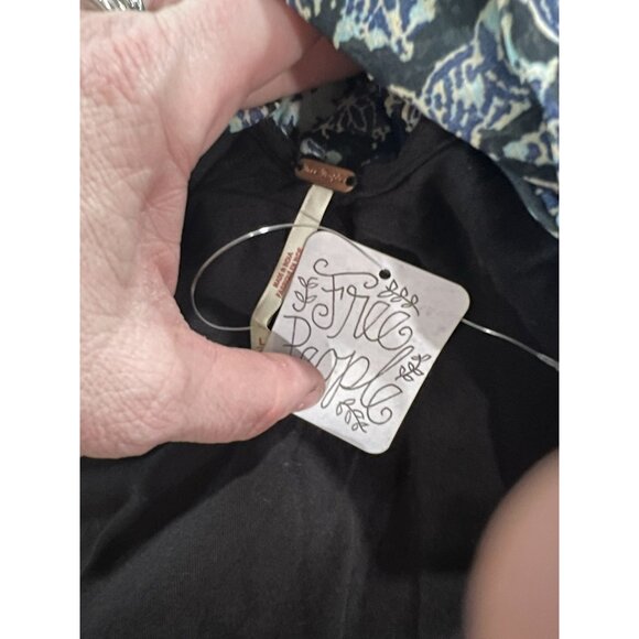 Free People Gabi Floral Print Tunic Dress Black Multi piece - Size Large - Picture 3 of 11